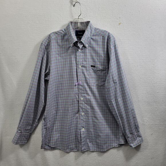 Faconnable Other - Faconnable Men's Button Front Green/Yellow & Red  Plaid Shirt Size M 22825-1074